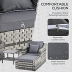 5 Piece Patio Furniture Set, Chairs, Ottoman, Coffee Table, Gray