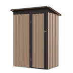 4.27 Ft. W X 2.42 Ft. D Brown Metal Shed with Hinge Door (10.33 Sq. Ft. )