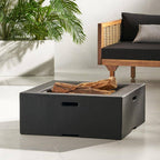 29 In. Dark Gray Square Wood Outdoor Fire Pit