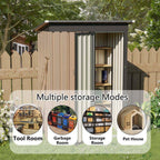 4.27 Ft. W X 2.42 Ft. D Brown Metal Shed with Hinge Door (10.33 Sq. Ft. )