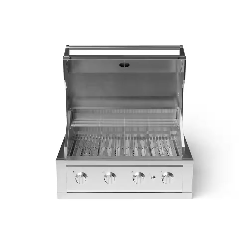 Outdoor Kitchen Built-In 4-Burner Stainless Steel Grill Cart with Propane Gas Performance Grill, 40 In.