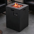 19.5 In. Brushed Black Square Propane Outdoor Fire Pit