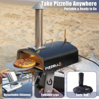 16 In. Propane and Wood Fired Stainless Steel Outdoor Pizza Oven with Gas Burner, Black