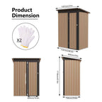 4.27 Ft. W X 2.42 Ft. D Brown Metal Shed with Hinge Door (10.33 Sq. Ft. )