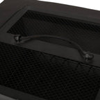 29 In. Dark Gray Square Wood Outdoor Fire Pit