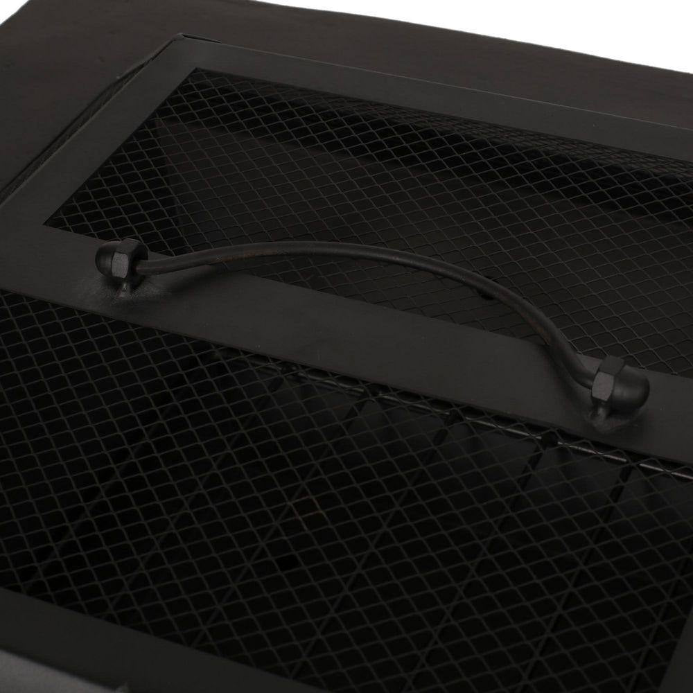 29 In. Dark Gray Square Wood Outdoor Fire Pit