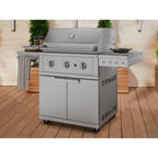 Outdoor Kitchen Built-In 4-Burner Stainless Steel Grill Cart with Propane Gas Performance Grill, 40 In.