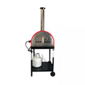 WKE-04WG-RED, 25 In. Multi-Fuel-Wood or Propane, Outdoor Pizza Oven Red, 71 In. W X 27 In. W X 30 In. D Burner Included