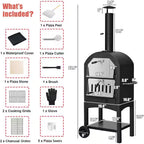 Oven Wood Fire Pizza Maker Grill Outdoor Pizza Oven with Pizza Stone and Waterproof Cover