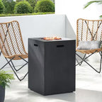 19.5 In. Brushed Black Square Propane Outdoor Fire Pit