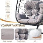 Adult Steel Egg Hanging Chair with Cushion, Black